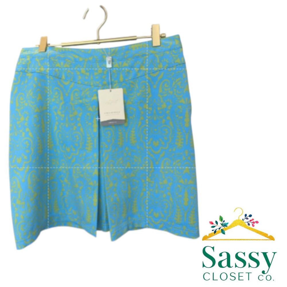 ✨ GREG NORMAN Turquoise Floral Golf Skort 12 NWT Play Dry Resort Wear ⛳️